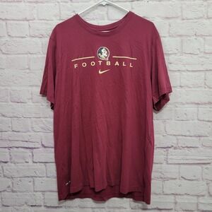 Nike FSU Florida State Seminoles Football TShirt XXL Maroon Dri-Fit NCAA College